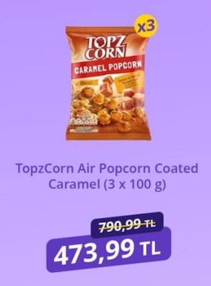 Topzcorn Air Popcorn Coated Caramel (3 X 100 G)