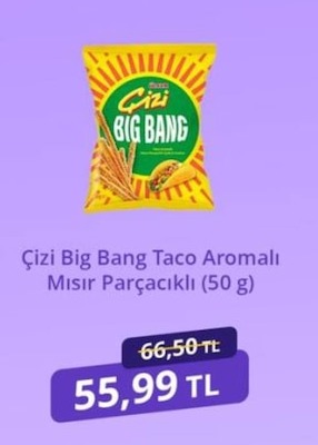 Çizi Big Bang Taco Aromalı Mısır Parçacıklı (50 G)
