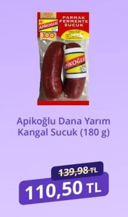 Apikoğlu Dana Yarım Kangal Sucuk (180 G)