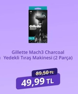 Gillette Mach3 Charcoal Yedekli Tıraş Makinesi (2 Parça)