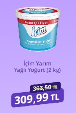 İçim Yarım Yağlı Yoğurt (2 Kg)