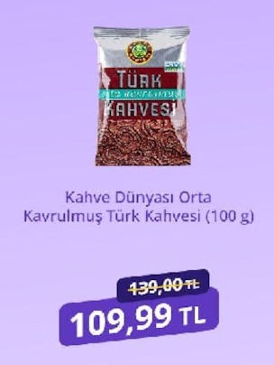 Kahve Dünyası Orta Kavrulmuş Türk Kahvesi (100 G)