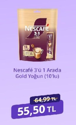 Nescafe 3'Ü 1 Arada Gold Yoğun (10'Lu)