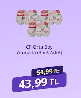 Cp Orta Boy Yumurta (3 X 6 Adet)