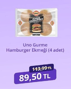 Uno Gurme Hamburger Ekmeği (4 Adet)