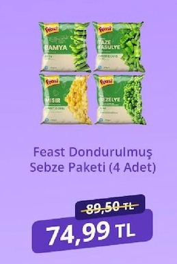 Feast Dondurulmuş Sebze Paketi (4 Adet)