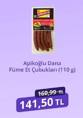 Apikoğlu Dana Füme Et Çubukları (110 G)