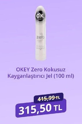 Okey Zero Kokusuz Kayganlaştırıcı Jel (100 Ml)