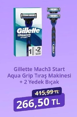 Gillette Mach3 Start Aqua Grip Tıraş Makinesi + 2 Yedek Bıçak