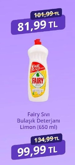 Fairy Sıvı Bulaşık Deterjanı Limon (650 Ml)