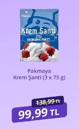 Pakmaya Krem Şanti (3 X 75 G)
