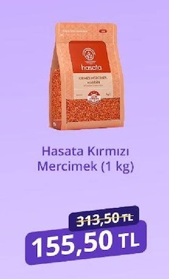 Hasata Kırmızı Mercimek (1 Kg)