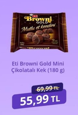 Eti Browni Gold Mini Çikolatalı Kek (180 G)