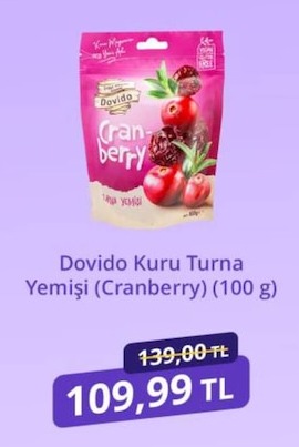 Dovido Kuru Turna Yemişi (Cranberry) (100 G)
