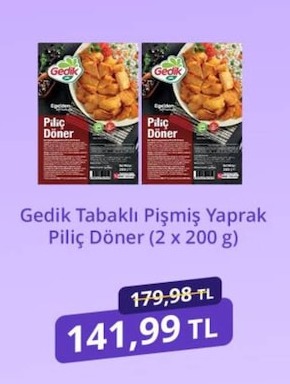 Gedik Tabaklı Pişmiş Yaprak Piliç Döner (2 X 200 G)