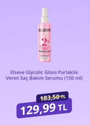 Elseve Glycolic Gloss Parlaklık Veren Saç Bakım Serumu (150 Ml)