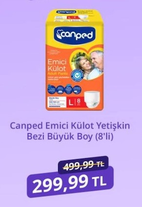 Canped Emici Külot Yetişkin Bezi Büyük Boy (8'Li)