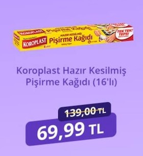 Koroplast Hazır Kesilmiş Pişirme Kağıdı (16'Lı)
