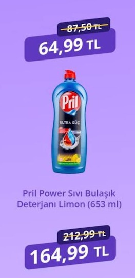 Pril Power Sıvı Bulaşık Deterjanı Limon (653 Ml)