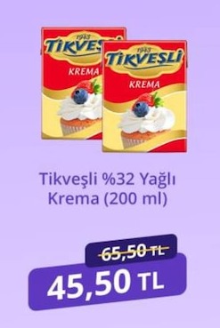 Tıkveșlı %32 Yağlı Krema (200 Ml)