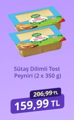 Sütaș Dilimli Tost Peyniri (2 X 350 G)