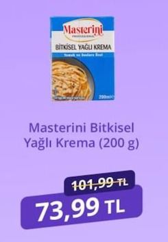 Masterini Bitkisel Yağlı Krema (200 G)