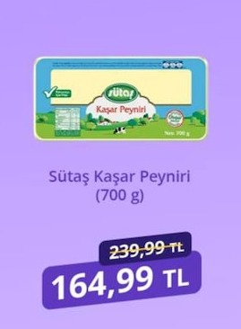 Sütaş Kaşar Peyniri (700 G)