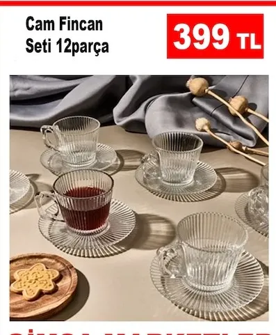 Cam Fincan Seti 12 Parça