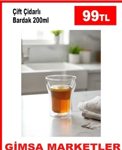 Çift Cidarlı Bardak 200Ml