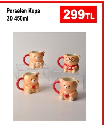 Porselen Kupa 3D 450Ml