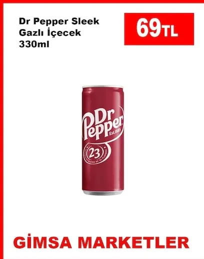 Dr Pepper Sleek Gazlı İçecek 330Ml
