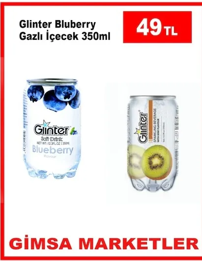 Glinter Bluberry Gazlı İçecek 350Ml