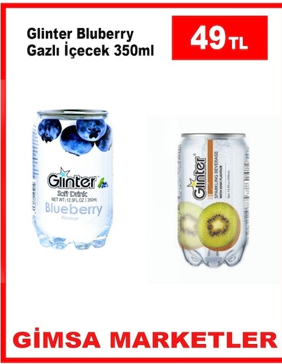 Glinter Bluberry Gazlı İçecek 350Ml