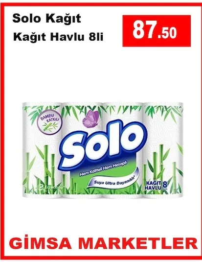 Solo Kağıt Kağıt Havlu 8'Li