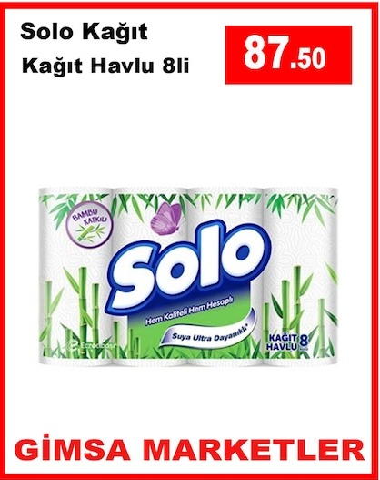 Solo Kağıt Kağıt Havlu 8Li