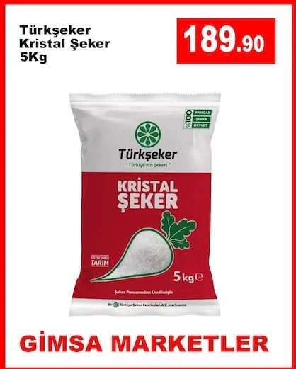 Türkşeker Kristal Şeker 5Kg