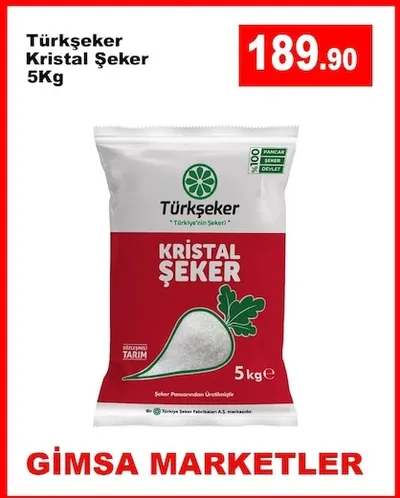 Türkşeker Kristal Şeker 5Kg