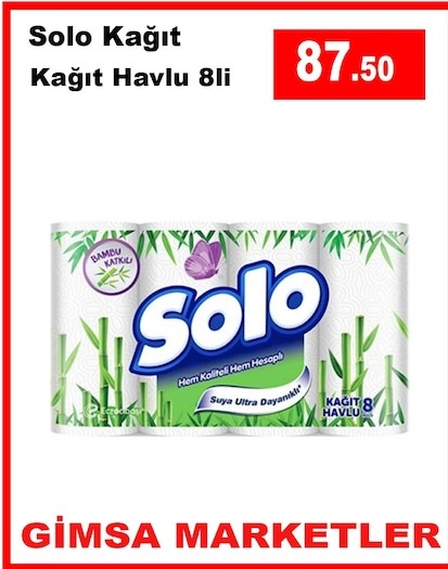 Solo Kağıt Kağıt Havlu 8Li
