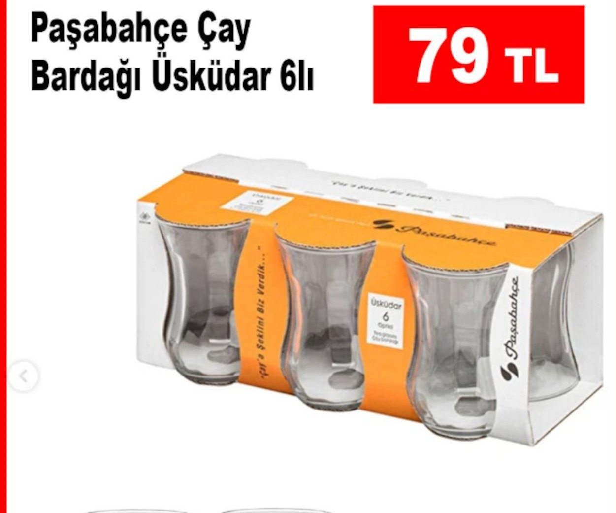 Paşabahçe Çay Bardağı Üsküdar 6'Lı
