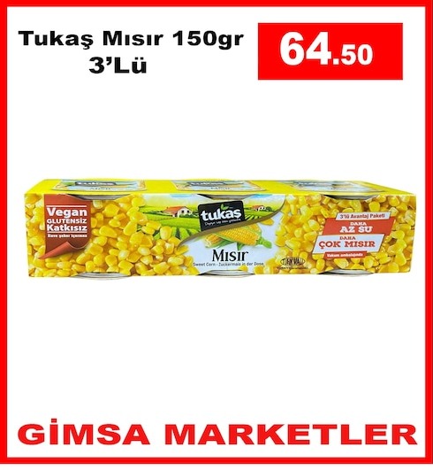 Tukaş Mısır 150Gr 3'Lü