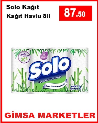 Solo Kağıt Kağıt Havlu 8Li