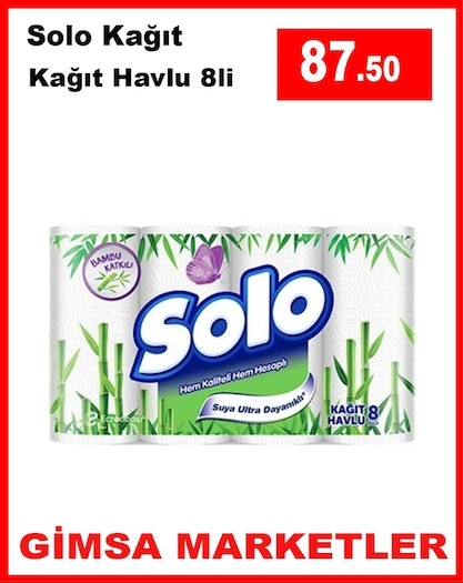 Solo Kağıt Kağıt Havlu 8Li