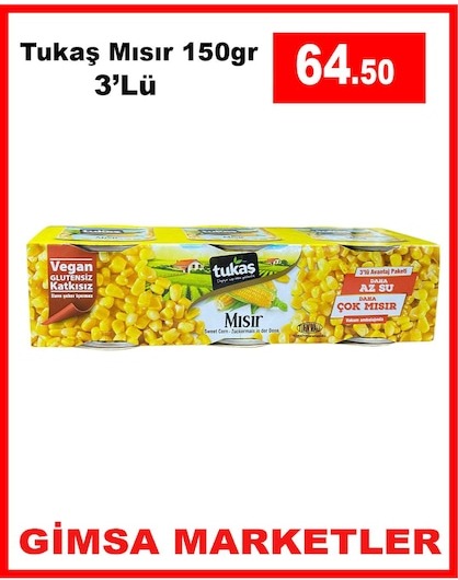 Tukaş Mısır 150Gr 3'Lü