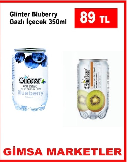 Glinter Bluberry Gazlı İçecek 350Ml