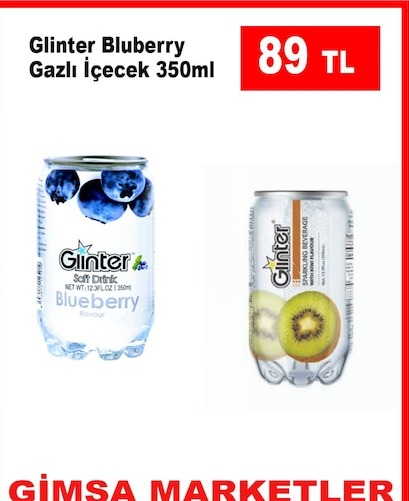 Glinter Bluberry Gazlı İçecek 350Ml