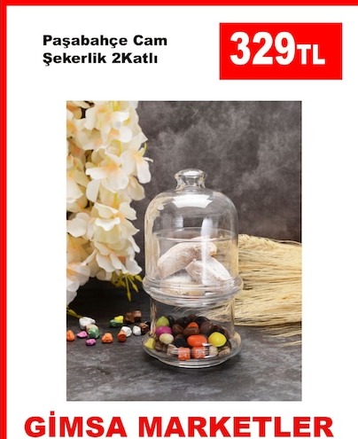 Paşabahçe Cam Şekerlik 2 Katlı