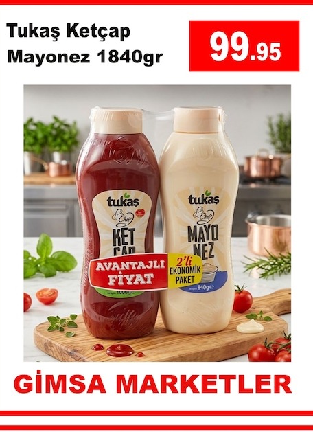 Tukaş Ketçap Mayonez 1840Gr