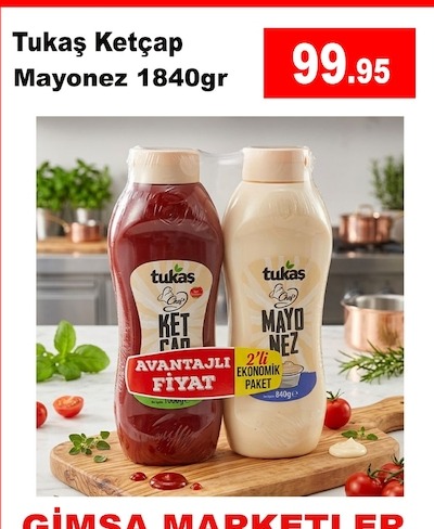 Tukaş Ketçap Mayonez 1840Gr