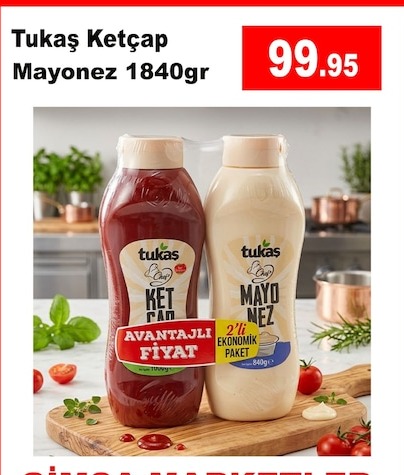 Tukaş Ketçap Mayonez 1840Gr