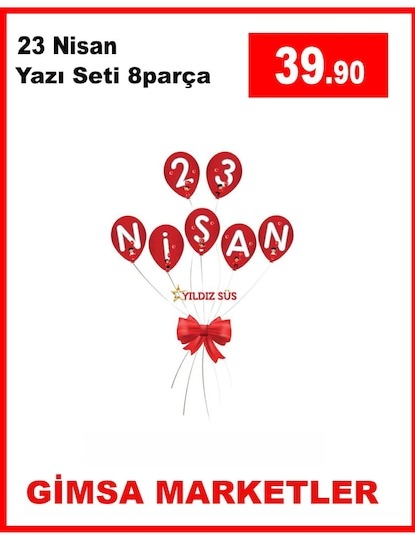 23 Nisan Yazı Seti 8 Parça